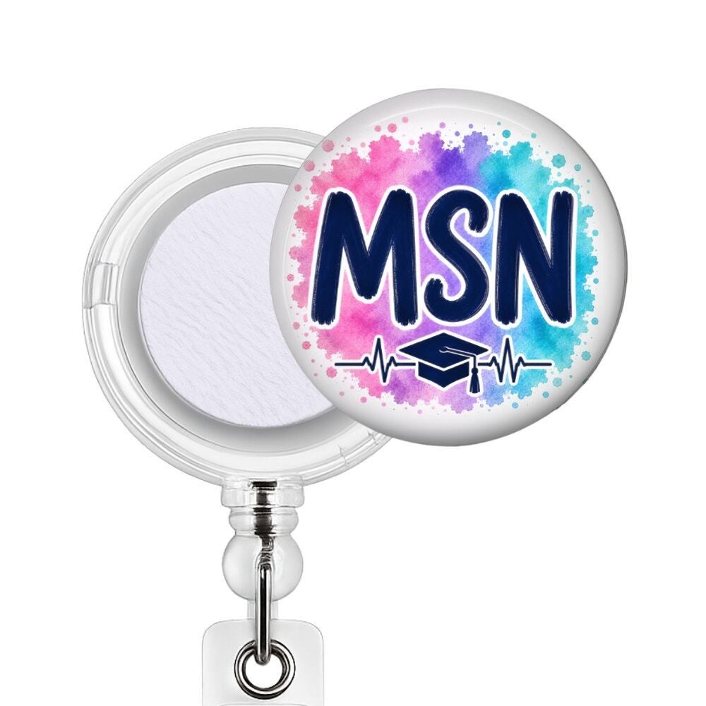 MSN Badge Reel & Topper RN Nurse Nursing School Graduate Healthcare Gift